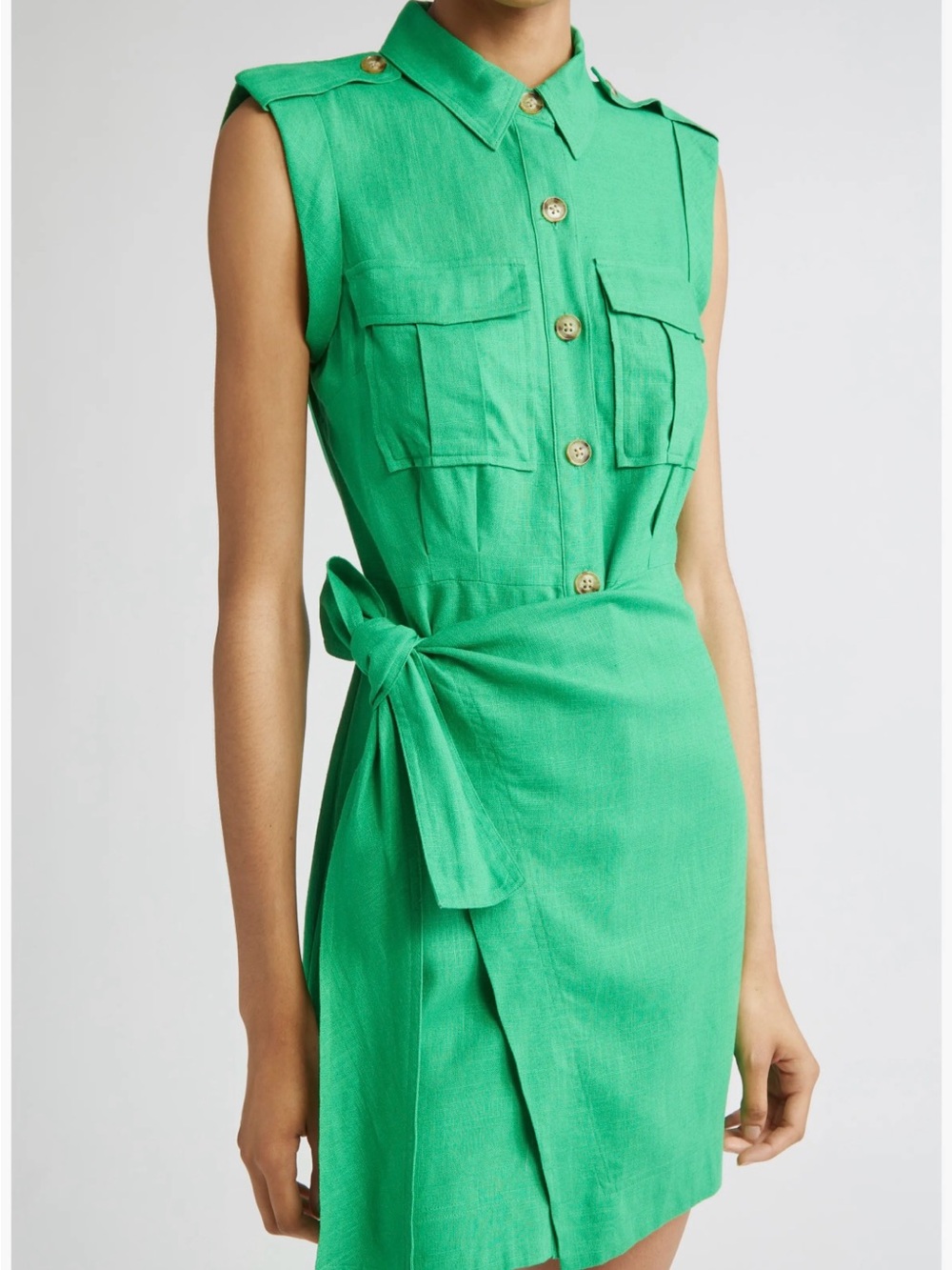 💚NWT 10 Crosby Derek Lam Giselle Sleeveless Cargo Shirtdress